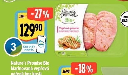 Vepřová pečeně bez kosti marinovaná bio Nature'