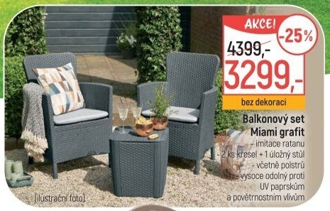 Balkonový set Miami grafit Keter