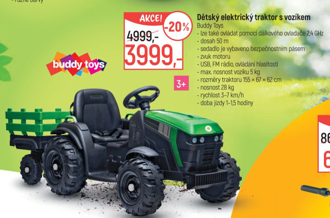 Dětský elektrický traktor Buddy Toys