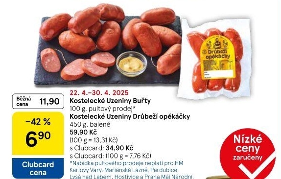 Buřty Kostelecké uzeniny