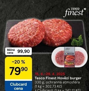 Hovězí hamburger Tesco Finest