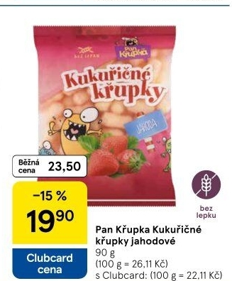 Křupky kukuřičné ochucené bez lepku Pan Křupka Rej