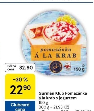 Salát a la krab s jogurtem Gurmán Klub