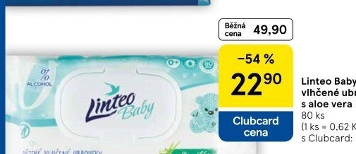 Vlhčené ubrousky dětské Linteo Baby