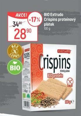 Plátky křehké bio protein Crispins Extrudo