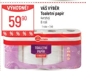 Toaletní papír 4vrstvý Váš Výběr