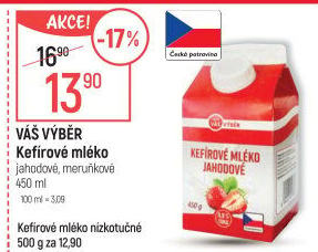 Kefírové mléko ochucené Váš výběr