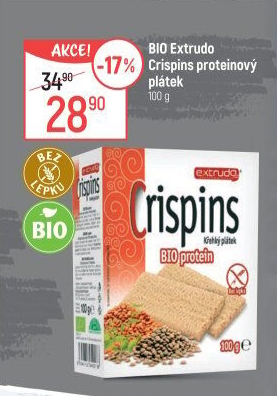 Plátky křehké bio protein Crispins Extrudo
