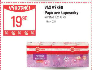 Papírové kapesníčky 4vrstvé Váš Výběr