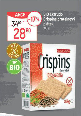 Plátky křehké bio protein Crispins Extrudo