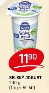 Bílý jogurt selský Mlékárna Kunín