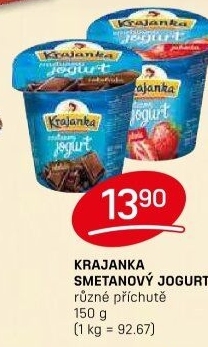 Jogurt smetanový ochucený Krajanka