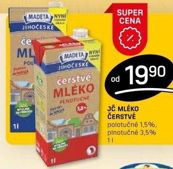 Mléko čerstvé Jihočeské Madeta