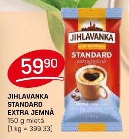 Mletá káva Standard extra jemná Jihlavanka