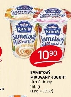 Ochucený jogurt sametový Mlékárna Kunín