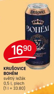 Pivo světlý ležák Bohém Krušovice