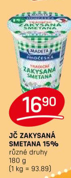 Smetana zakysaná Jihočeská Madeta 15%