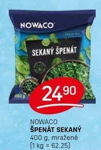 Špenát sekaný mražený Nowaco