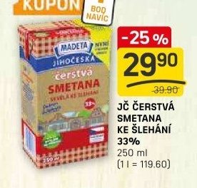 JČ ČERSTVÁ SMETANA KE ŠLEHÁNÍ