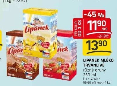 LIPÁNEK MLÉKO TRVANLIVÉ