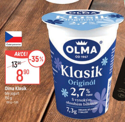 Bílý jogurt Klasik Olma