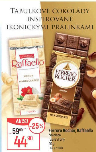 Čokoláda Raffaello Ferrero