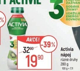 Jogurtový nápoj Activia Danone