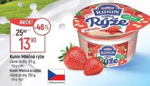 Mléčná rýže Mlékárna Kunín