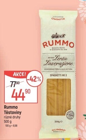 Semolinové těstoviny Rummo