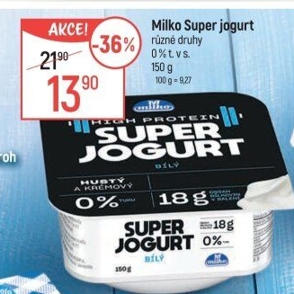 Super jogurt ochucený High protein 0% Milko