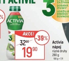 Jogurtový nápoj Activia Danone