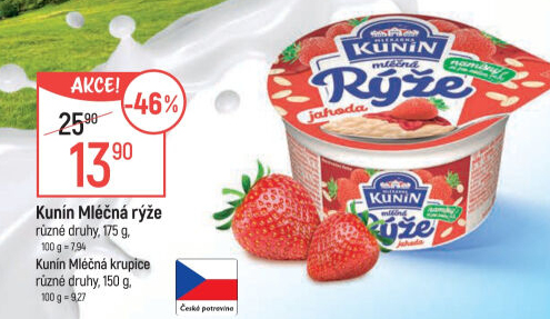 Mléčná rýže Mlékárna Kunín