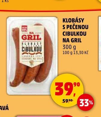 KLOBÁSY S PEČENOU CIBULKOU NA GRIL