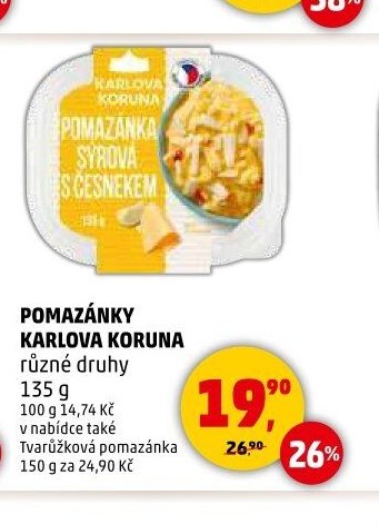 POMAZÁNKY KARLOVA KORUNA různé druhy
