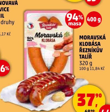 Moravská klobása Řezníkův talíř