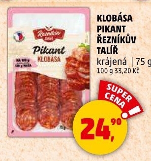 Pikantní klobása Řezníkův talíř