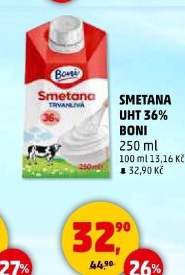 Smetana ke šlehání Boni 36%