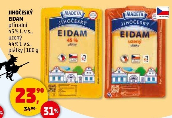 Sýr Eidam Jihočeský 45% Madeta