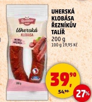 Uherská klobása Řezníkův talíř