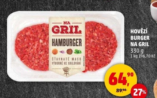 Hovězí burger Na gril Penny