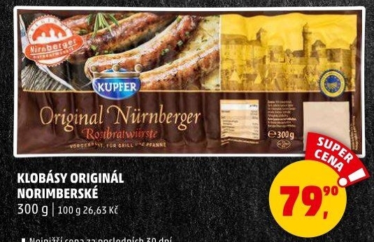 Norimberská klobása original Kupfer