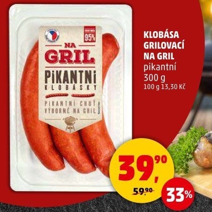 Pikantní klobása Na gril Penny
