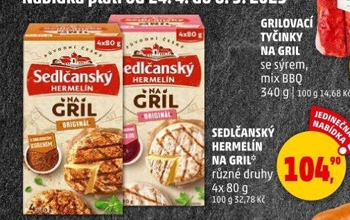 Sýr Hermelín na gril Sedlčanský