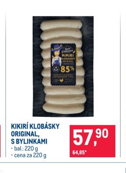 KIKIRÍ KLOBÁSKY ORIGINAL, S BYLINKAMI