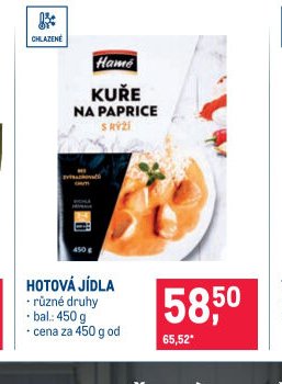Hotová jídla - Kuře na paprice s rýží