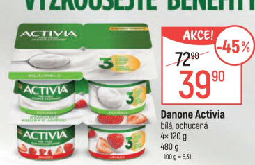 Jogurt ochucený Activia Danone
