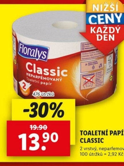 Floralys Classic toaletní papír