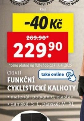 CRIVIT Funkční cyklistické kalhoty