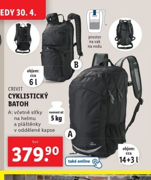 Crivit Cyklistický batoh