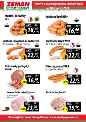 akční leták ZEMAN maso - uzeniny 28.4.2025-3.5.2025